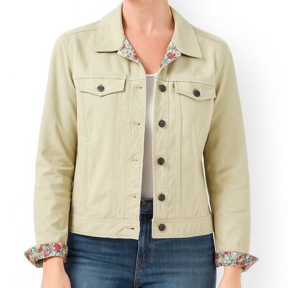 L.L. Bean Field Jacket Womenβs Small Cotton Khaki Casual Coastal Layering - Picture 14 of 14